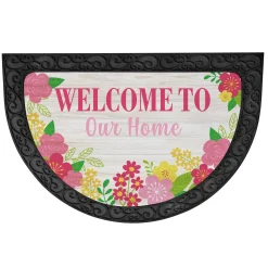 Blooming Flowers Half Round Doormat