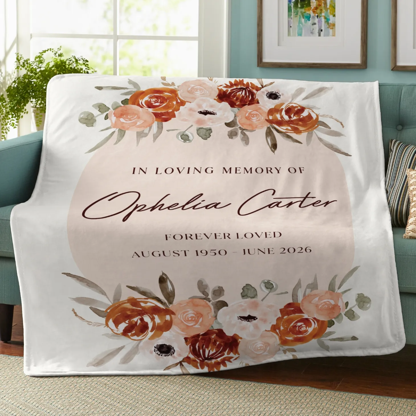 Blooms With Love Memorial Plush Blanket