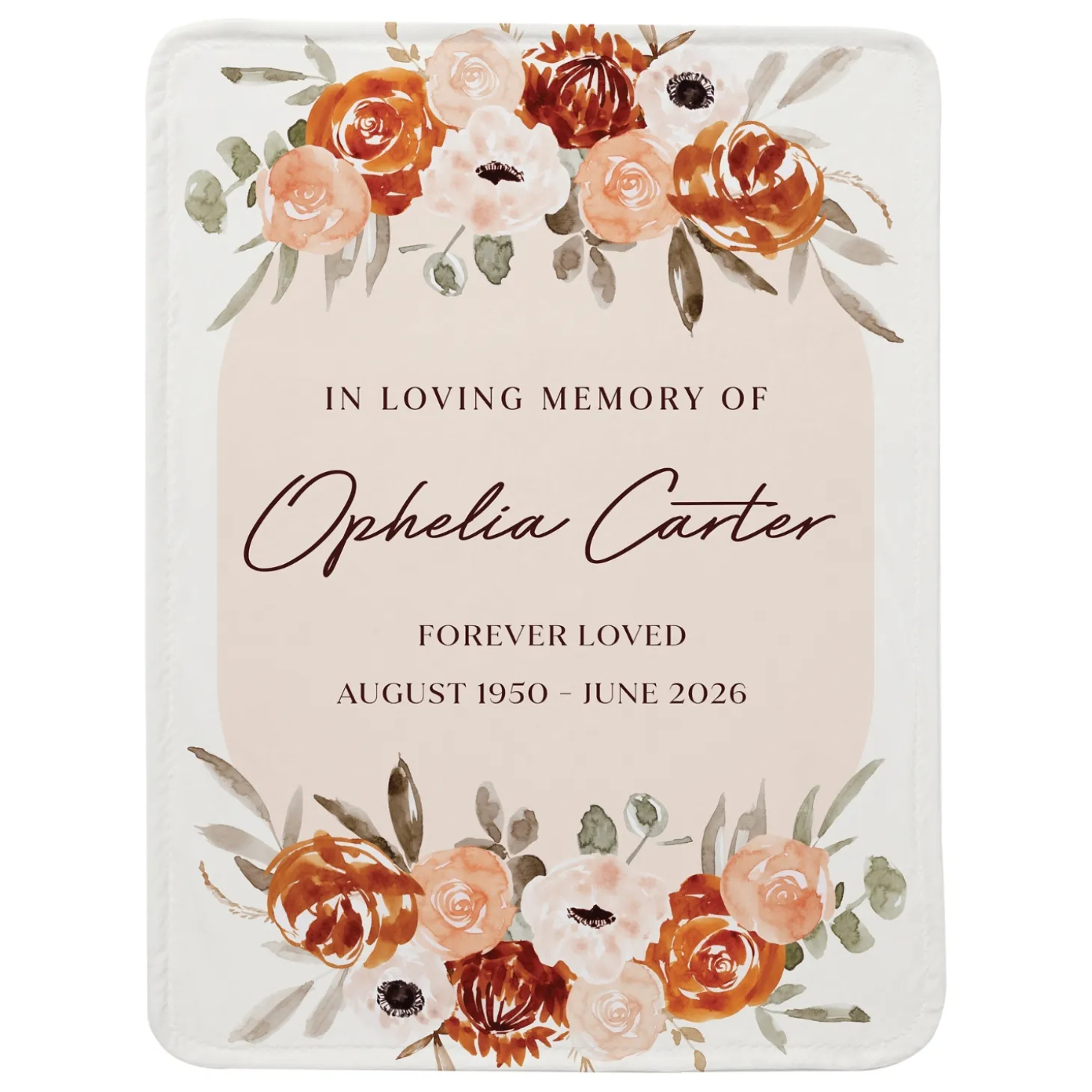 Blooms With Love Memorial Plush Blanket
