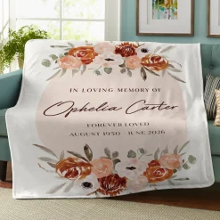 Blooms With Love Memorial Plush Blanket