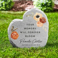 Blooms With Love Memorial Standing Heart Garden Stone