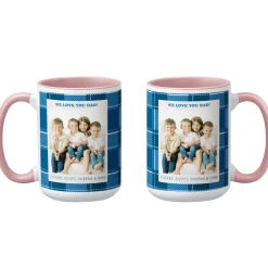 Blue Plaid Photo Mug