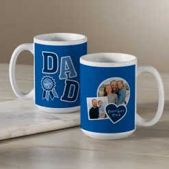 Blue Ribbon Dad Photo Mug
