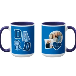 Blue Ribbon Dad Photo Mug
