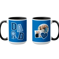 Blue Ribbon Dad Photo Mug