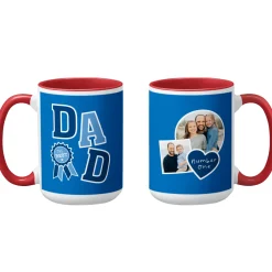 Blue Ribbon Dad Photo Mug