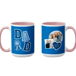 Blue Ribbon Dad Photo Mug