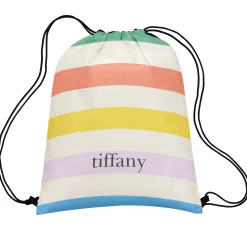 Blush Stripes Drawstring Bag