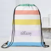 Blush Stripes Drawstring Bag