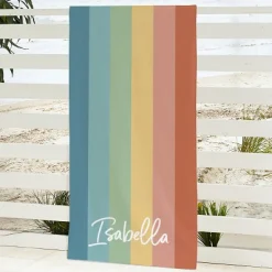 Boho Rainbow Beach Towel