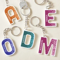 Bold Initial And Name Acrylic Keychain
