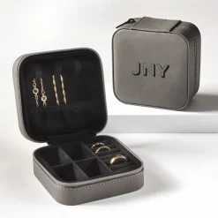 Bold Initials Travel Jewelry Box