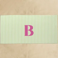 Bold Initial Striped Beach Towel