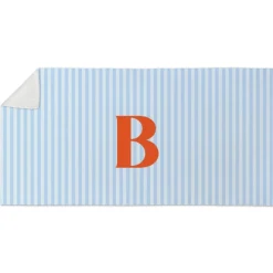 Bold Initial Striped Beach Towel