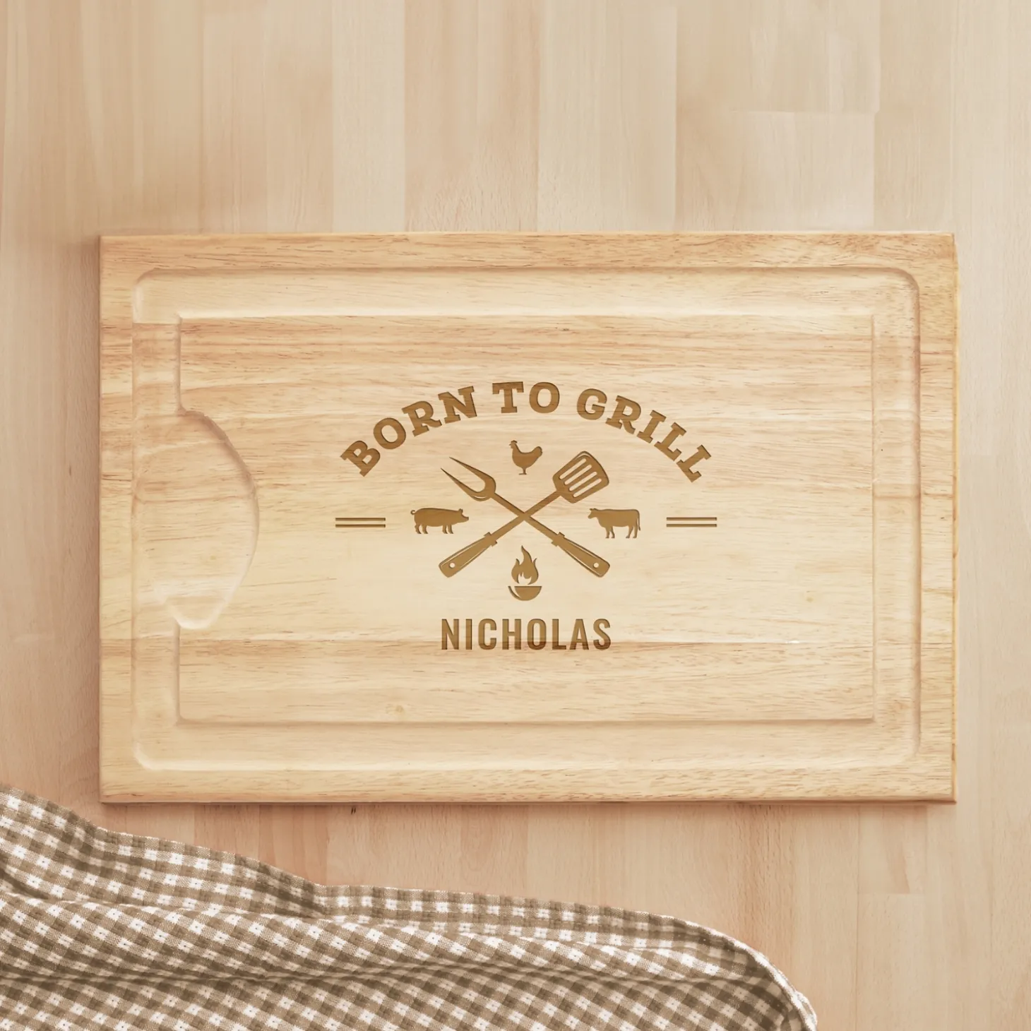 Born To Grill Maple Wood Cutting Board