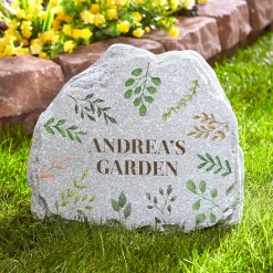 Botanical Leaves Standing Garden Stone
