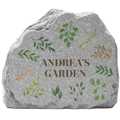 Botanical Leaves Standing Garden Stone