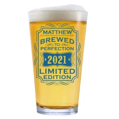 Brewed to Perfection Beer Glass