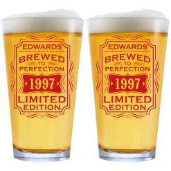Brewed to Perfection Beer Glass