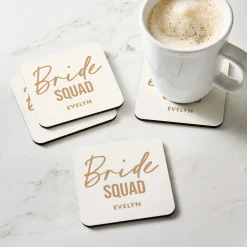 Bride Squad Wood Coasters