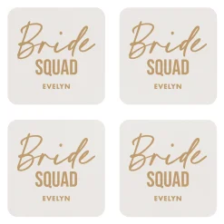 Bride Squad Wood Coasters