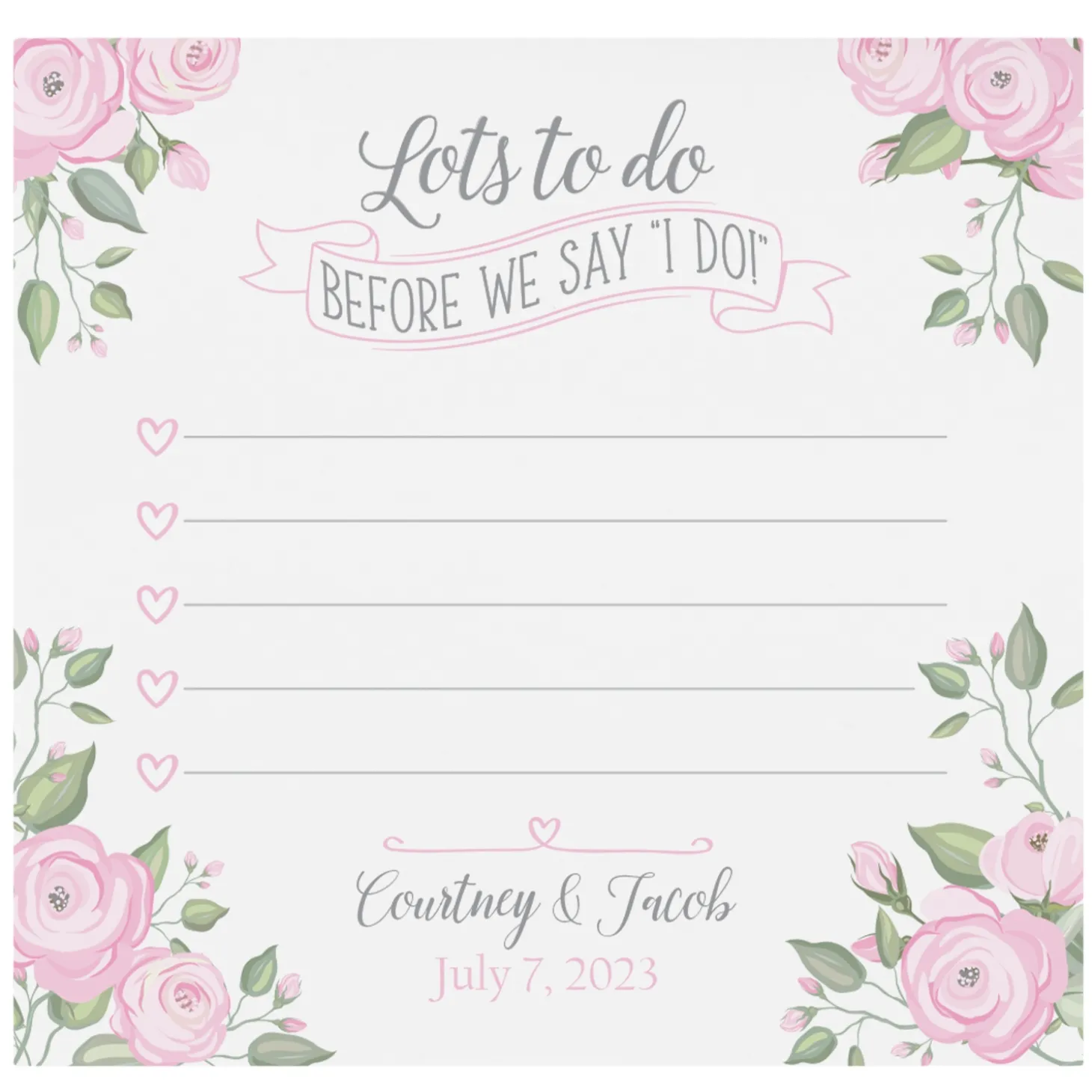 Bride's To Do List Post-It® Note