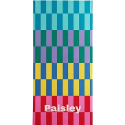 Bright Checkered Stripes Beach Towel