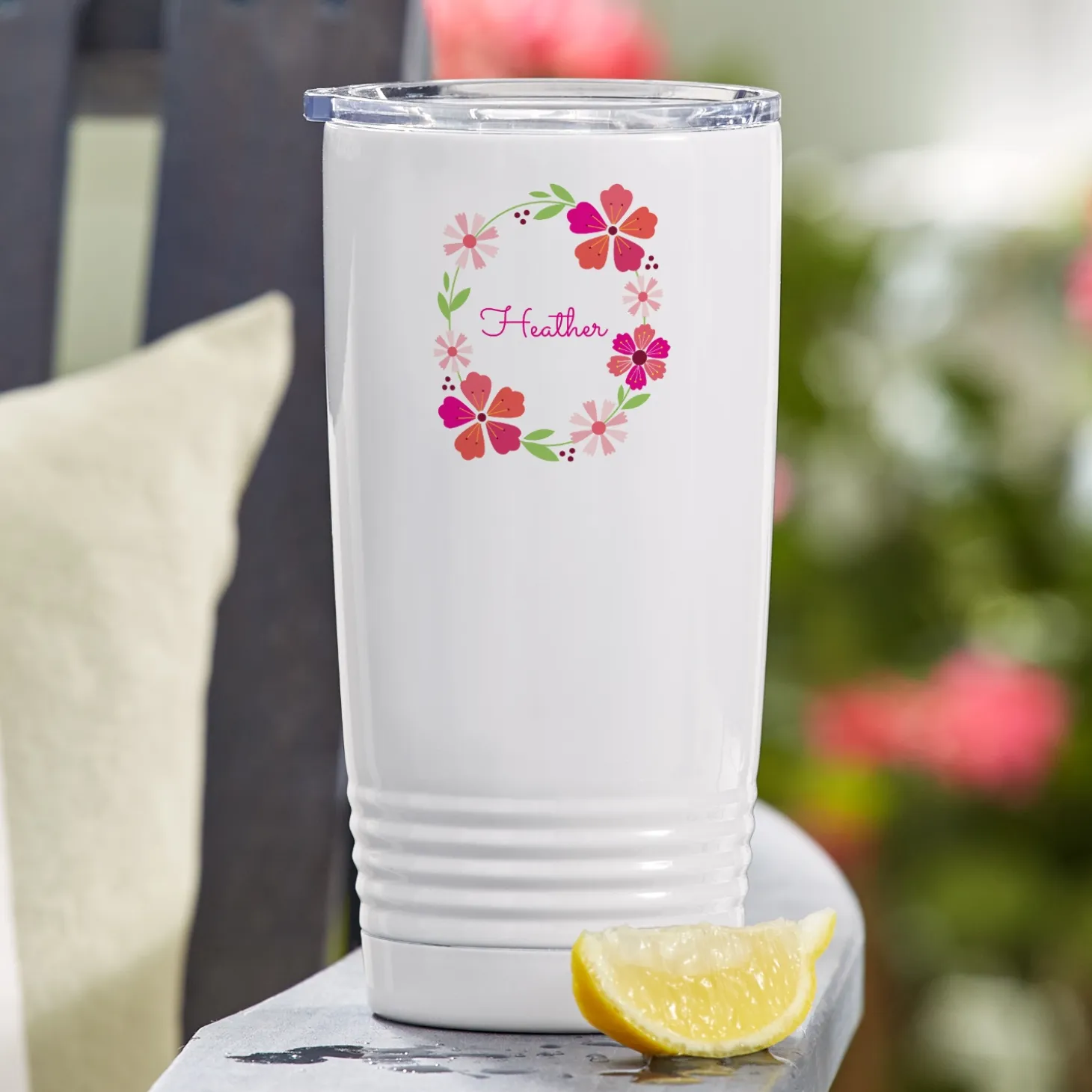 Bright Floral Name Insulated Tumbler