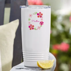 Bright Floral Name Insulated Tumbler