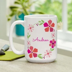 Bright Floral Name Mug