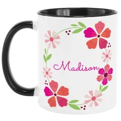Bright Floral Name Mug