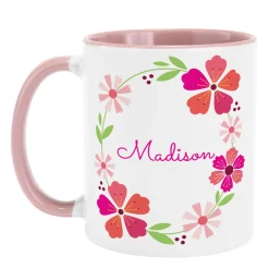Bright Floral Name Mug