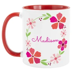 Bright Floral Name Mug