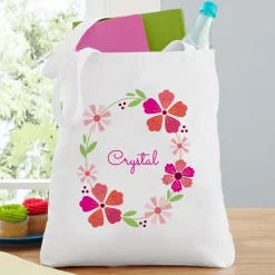 Bright Floral Name Tote