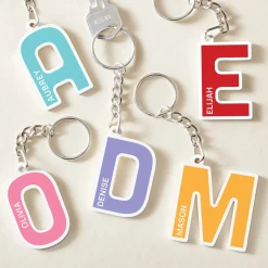 Bright Initial and Name Acrylic Keychain