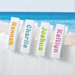 Bright Name Beach Towel Chair Clip - Set of 2