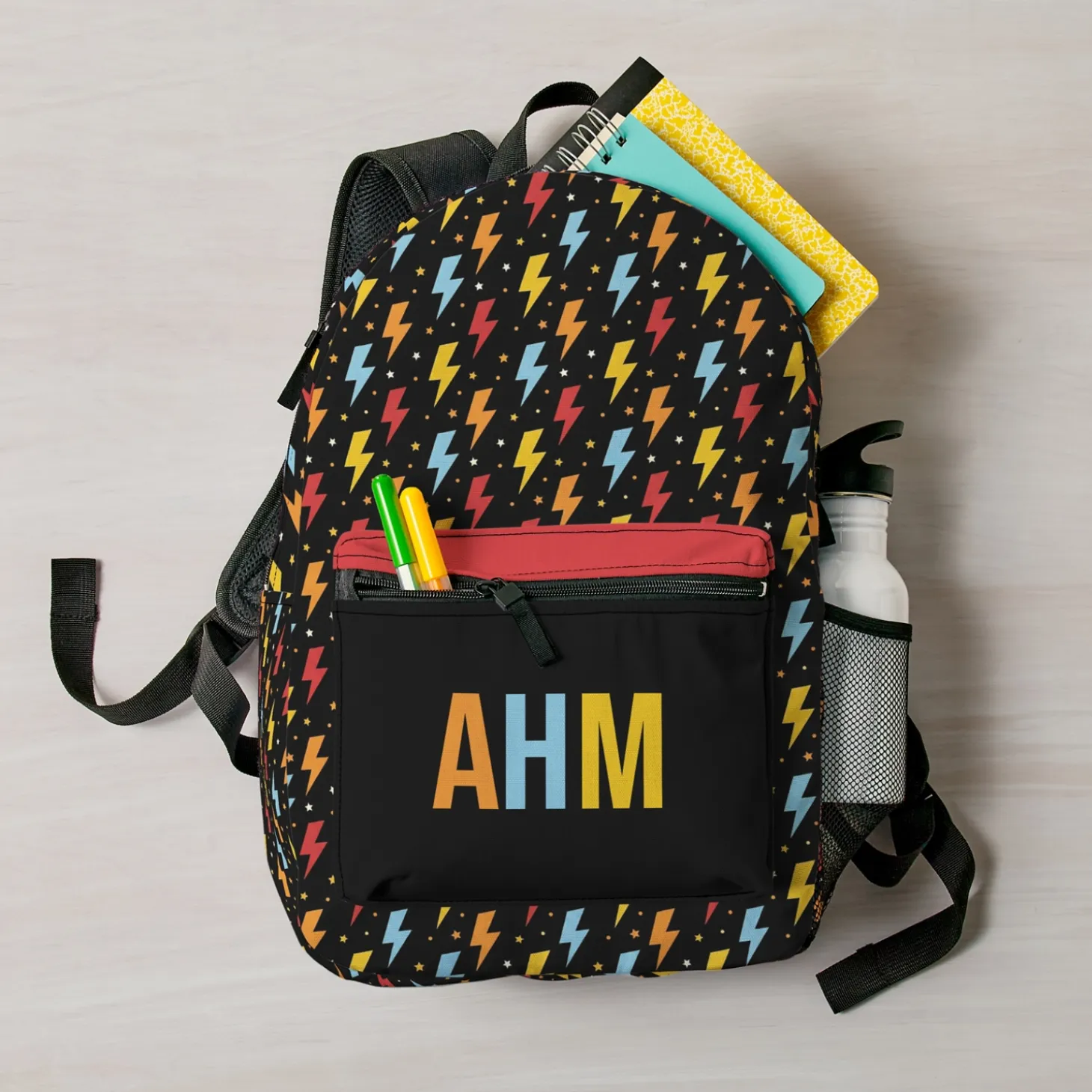 Bright Thunderbolts and Stars Backpack