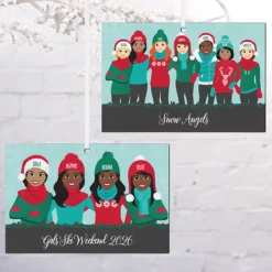 Bundled Up Besties Rectangle Ornament