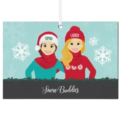 Bundled Up Besties Rectangle Ornament