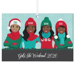 Bundled Up Besties Rectangle Ornament