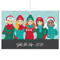Bundled Up Besties Rectangle Ornament