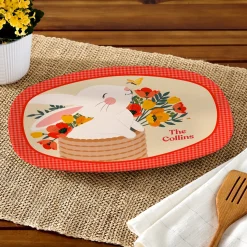 Bunny Floral Basket Platter