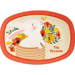 Bunny Floral Basket Platter
