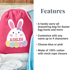 Bunny With Eggs Drawstring Bag
