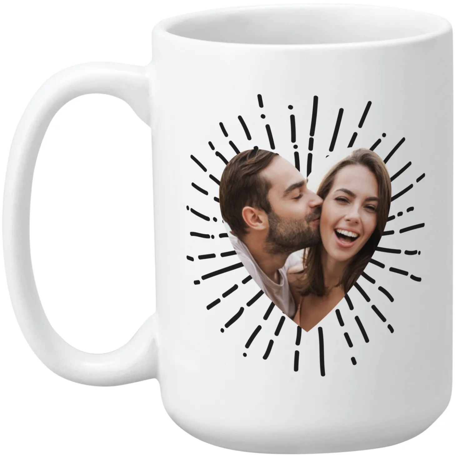 Bursting Heart Photo Message Mug
