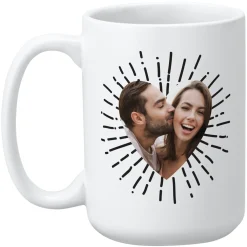 Bursting Heart Photo Message Mug