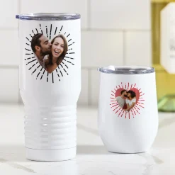 Bursting Heart Photo Message Insulated Tumbler