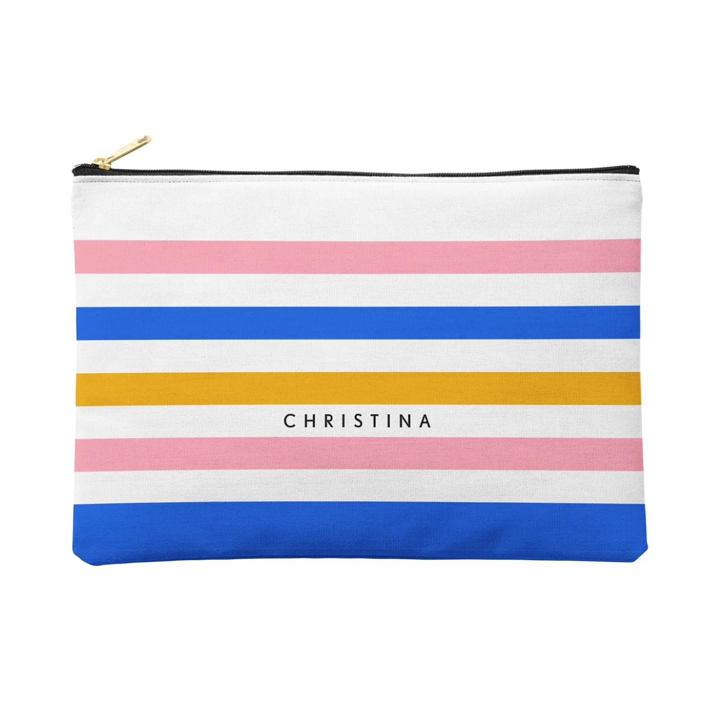 Cabana Stripes Zipper Pouch