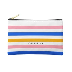 Cabana Stripes Zipper Pouch