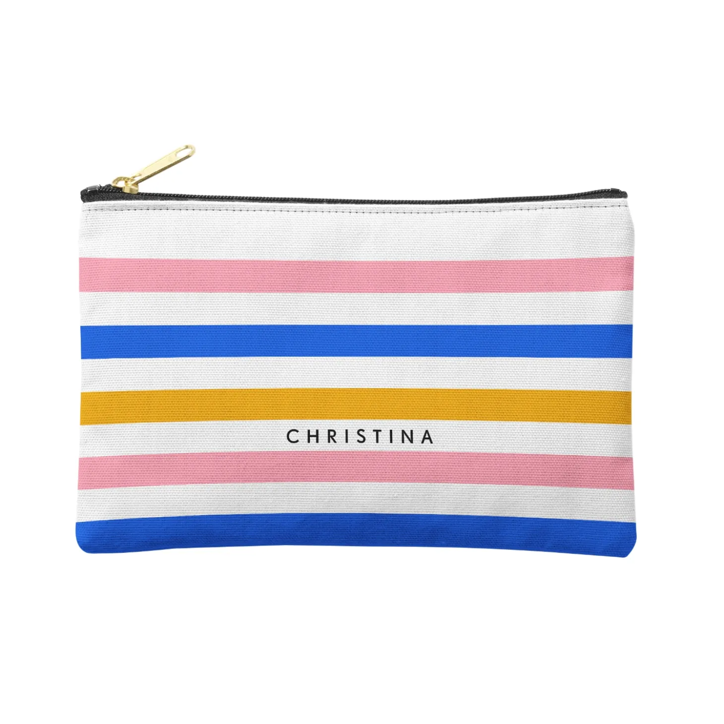 Cabana Stripes Zipper Pouch